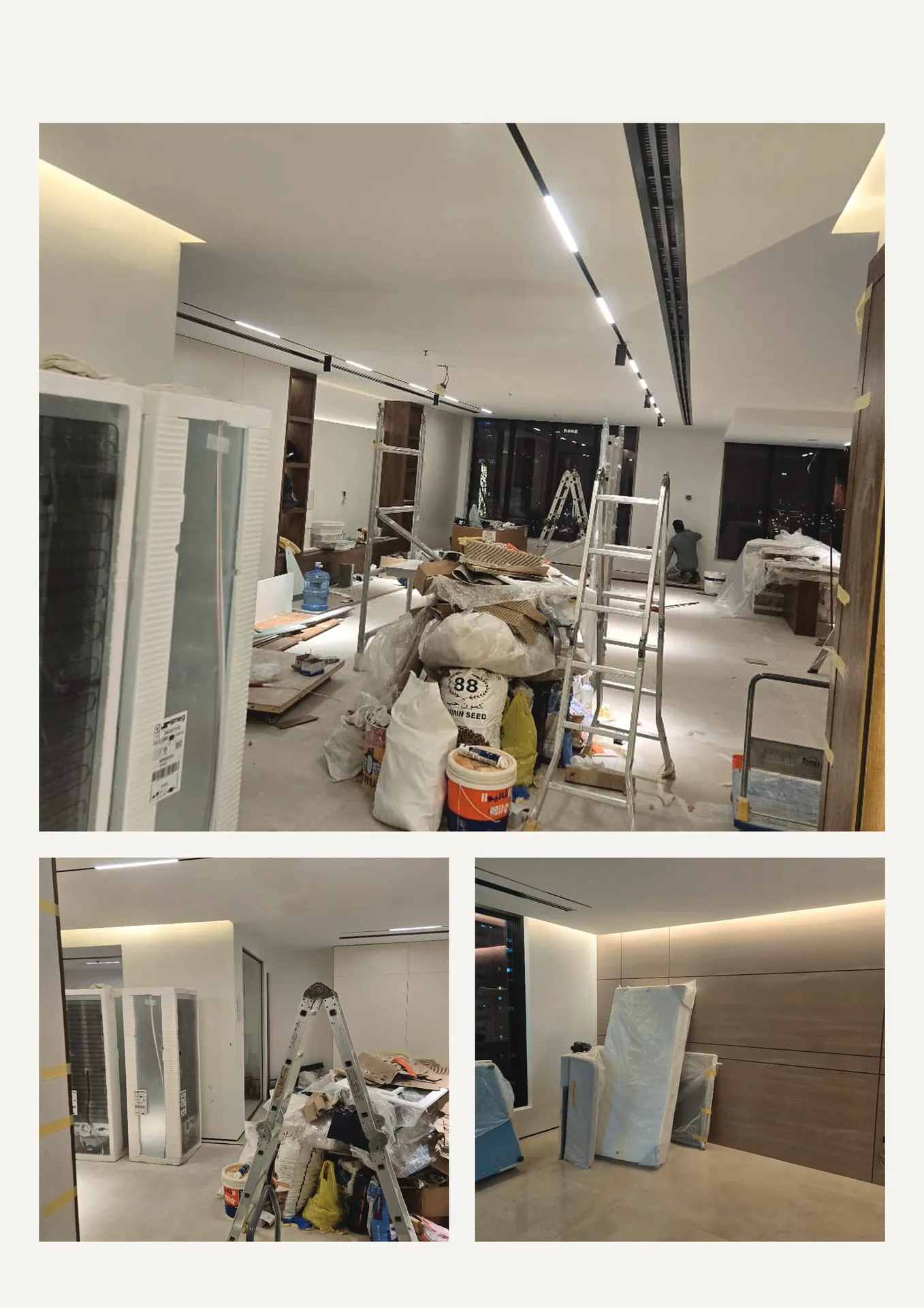 Bedroom and built-in details during installation