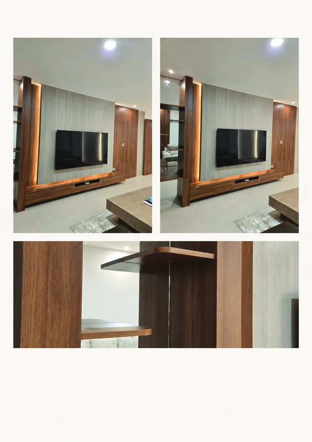 Designed to last: completed TV unit joinery